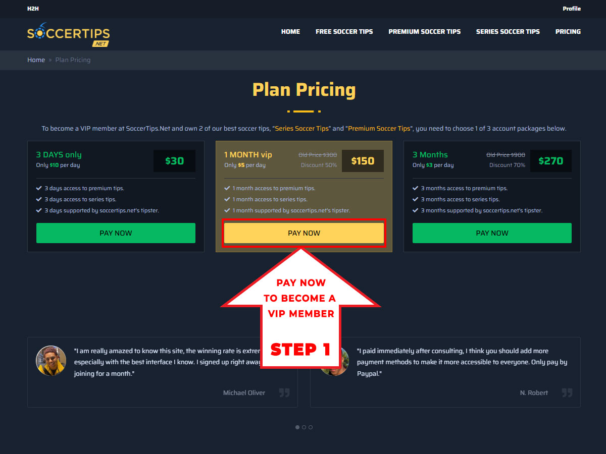 Select a membership plan and click Pay Now